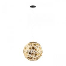 Skoura lampa wisząca czarna/mosiężna 1x60W E27